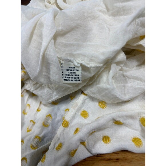 Sim and Sam Classic Yellow Polka Dot Cotton Lined Sun Dress W/ Adj. Straps Sz L - Picture 5 of 6